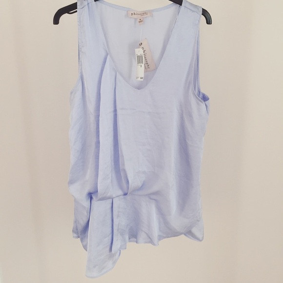 Anthropologie Tops - Anthropologie Light Blue Sleeveless Blouse